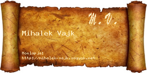 Mihalek Vajk névjegykártya